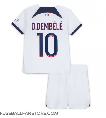 Paris Saint-Germain Ousmane Dembele #10 Replik Auswärtstrikot Kinder 2023-24 Kurzarm (+ Kurze Hosen)